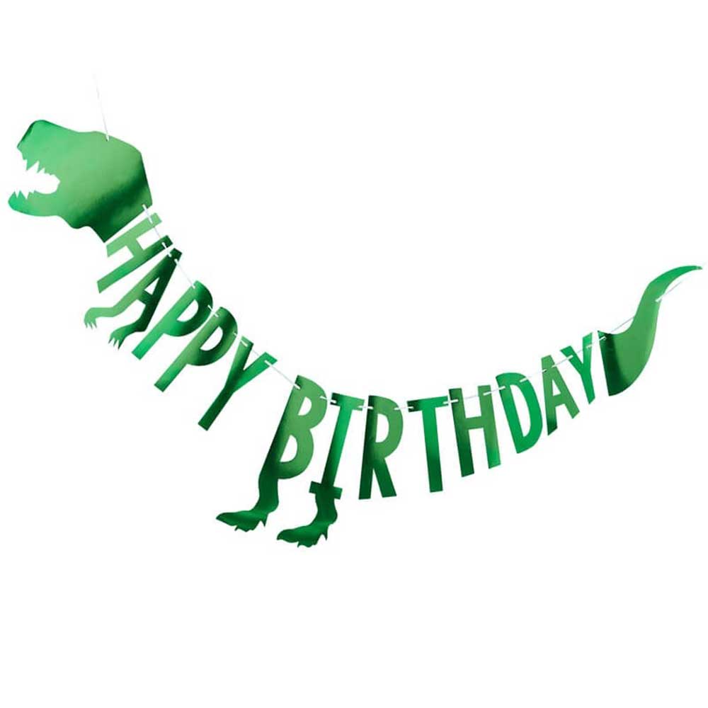 Dinosaur Party Girlander "Happy Birthday"