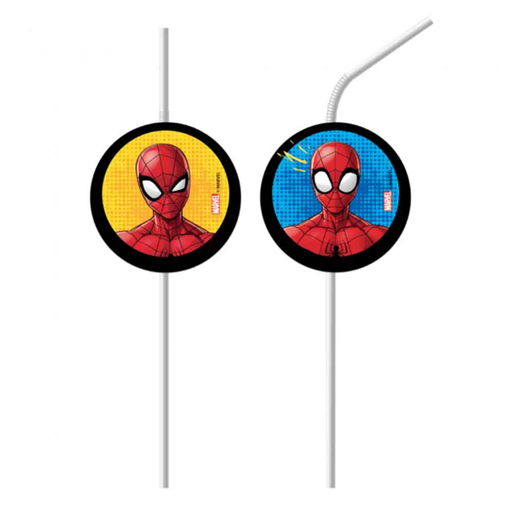 Spiderman Team Up Papirsugerør 6 stk.