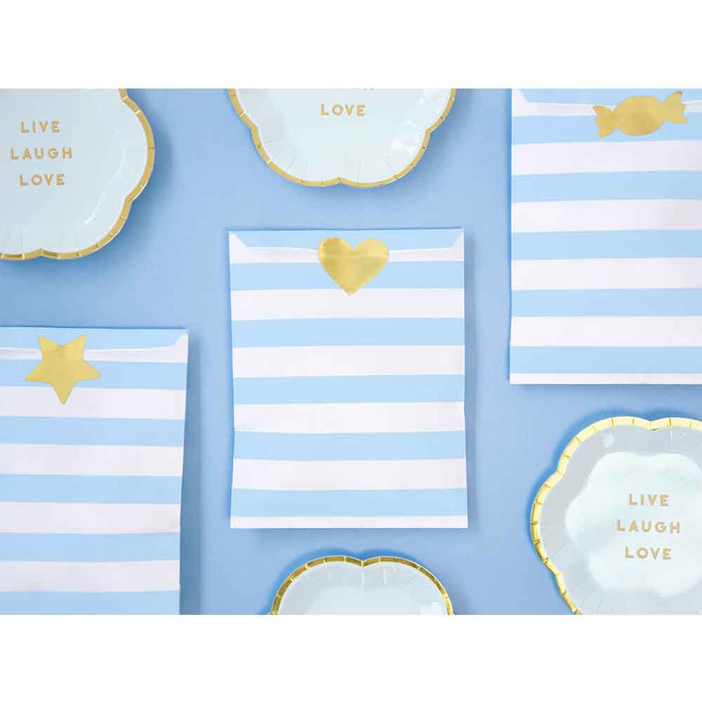 Godteposer Pastell Blå 6 stk.