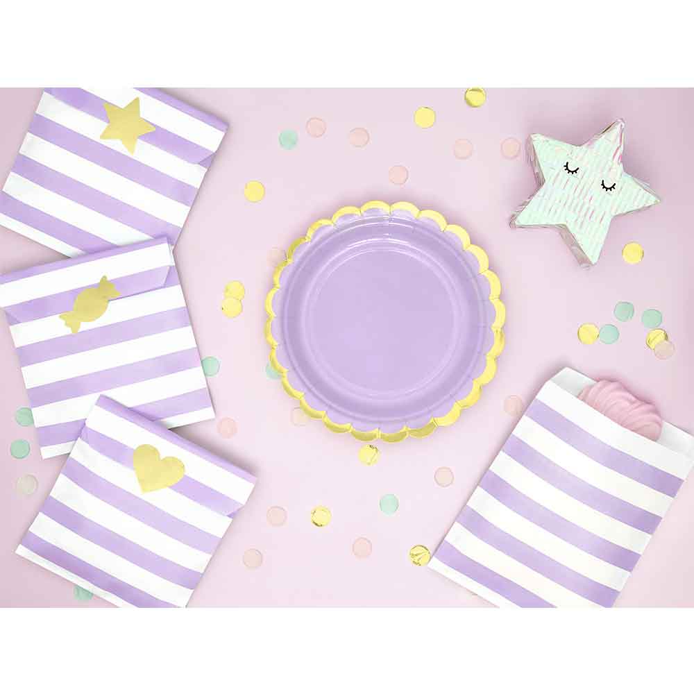 Tallerken Pastell Lilla 6 stk.