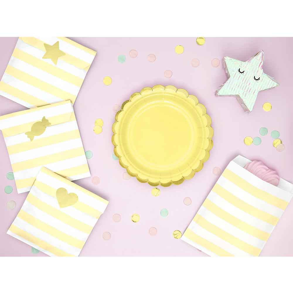 Tallerken Pastell Gul 6 stk.