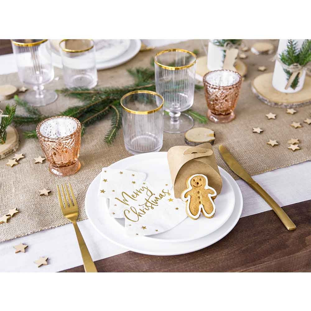 Servietter Juletre "Merry Christmas" 20 stk.