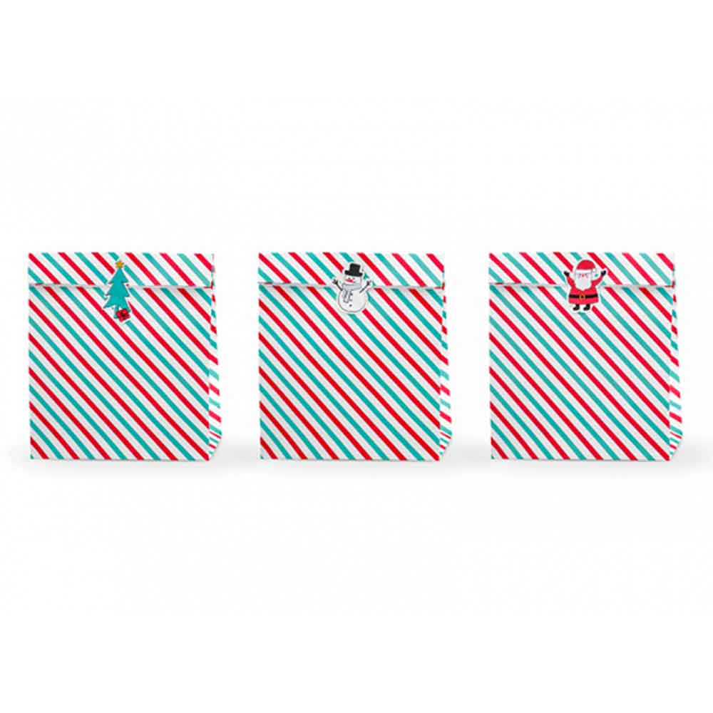 Gaveposer Merry Xmas Stripete 3 stk.