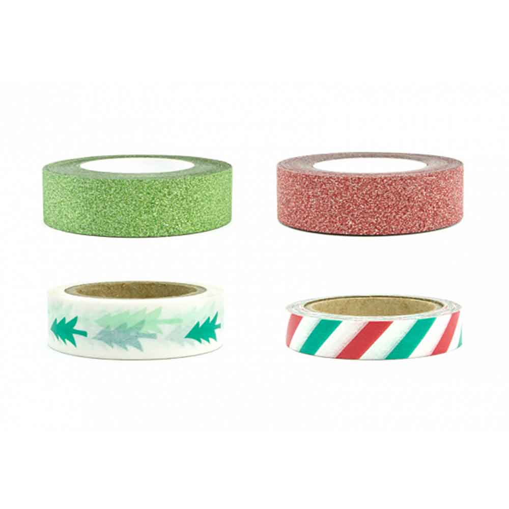 Dekorativ Juleteip Miks 4 stk.