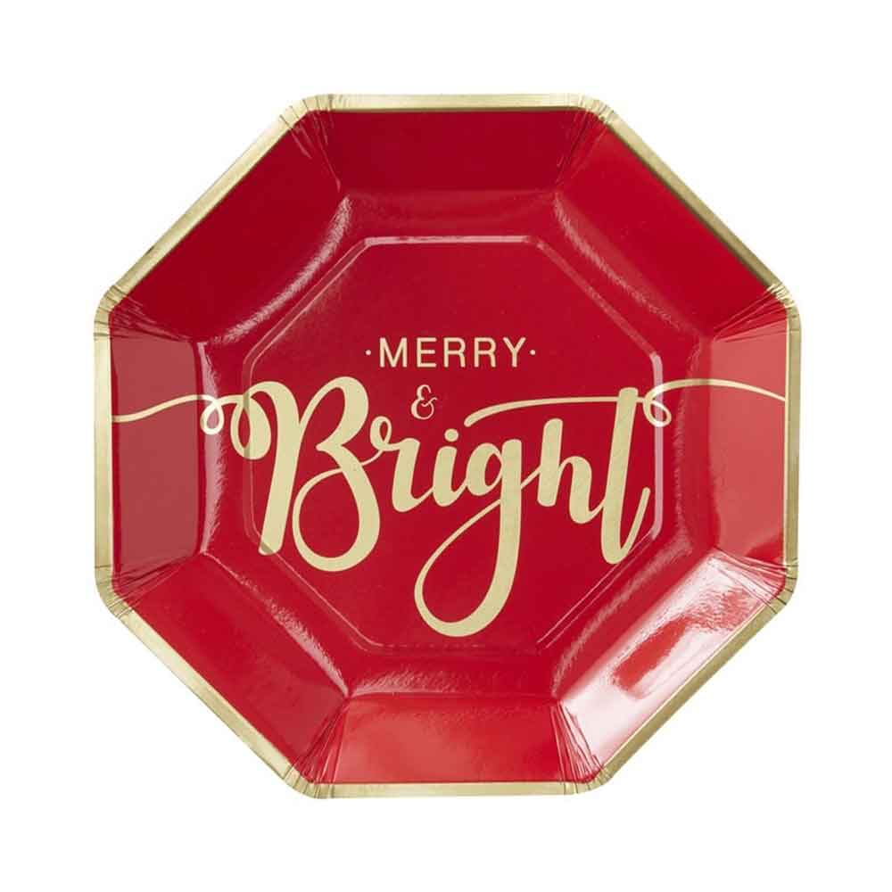 Merry And Bright Tallerken 8 stk.