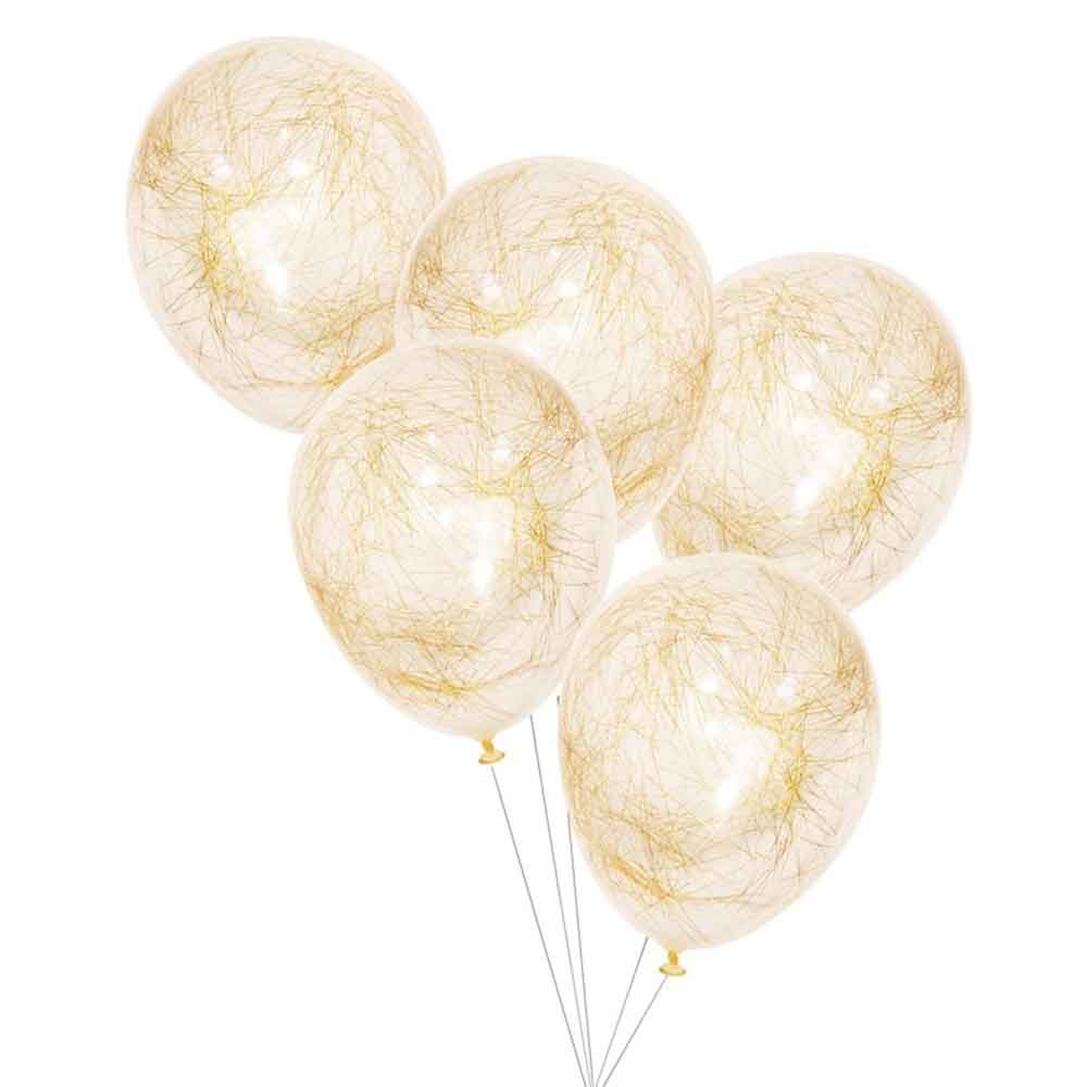 Pop The Bubbly Englehår Gull Ballonger 5 stk.