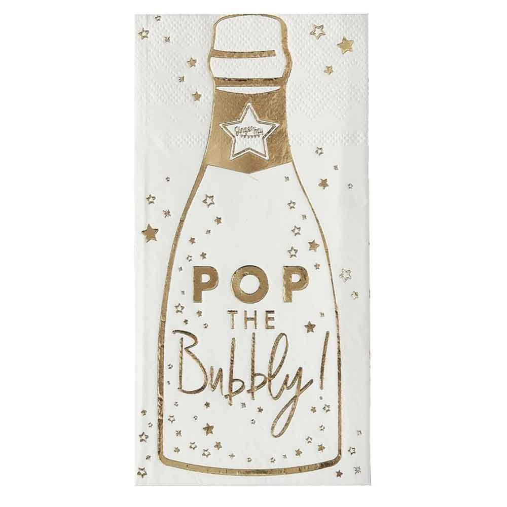 Pop The Bubbly Gull Servietter 16 stk.