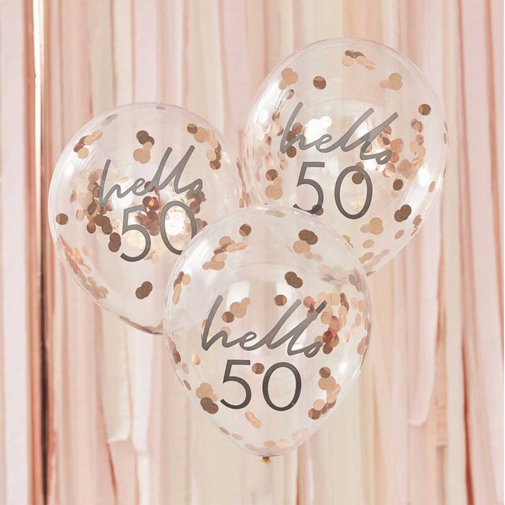Mix It Up Hello 50 Bursdag Konfettiballonger 5 stk.