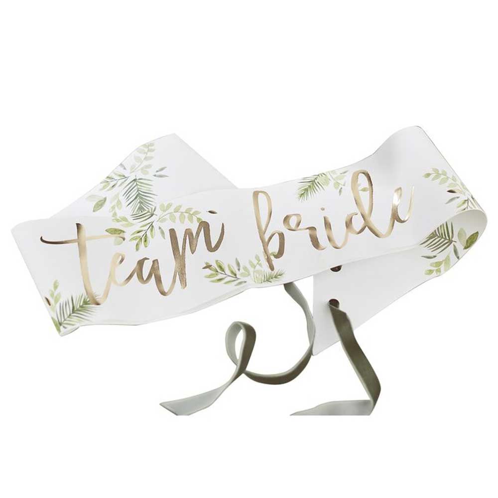 Bride To Be Gullfolie Team Bride Sash 6 stk.