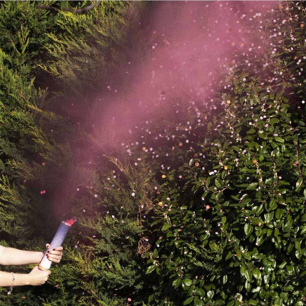 PINK GENDER REVEAL SMOKE CANNON WITH CONFETTI