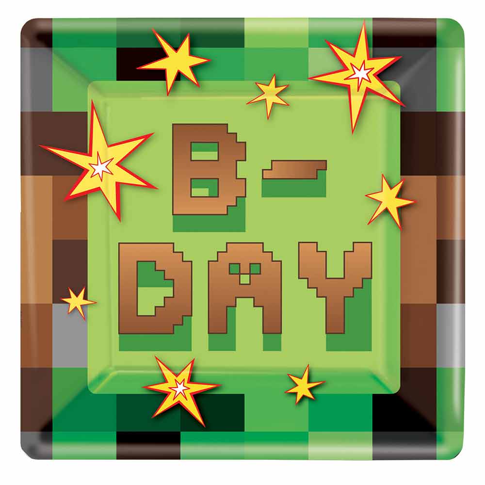 Minecraft Bursdag Tallerken 8 stk.