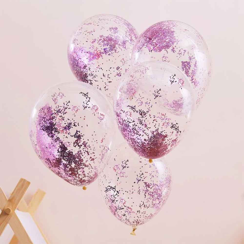 Pamper Party Glitter Konfettiballonger 5 stk.