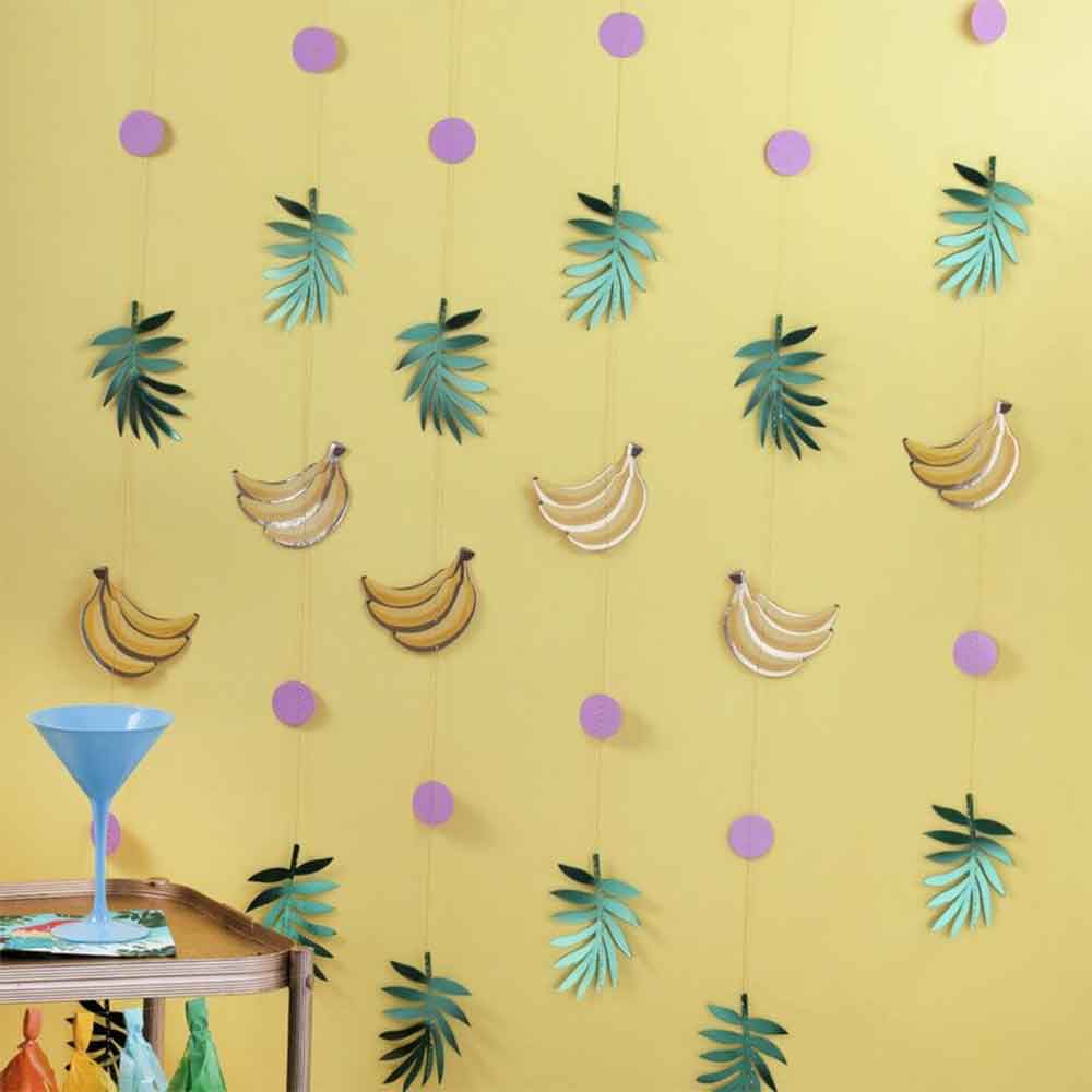 Tropisk Bananer og Palmeblader Backdrop