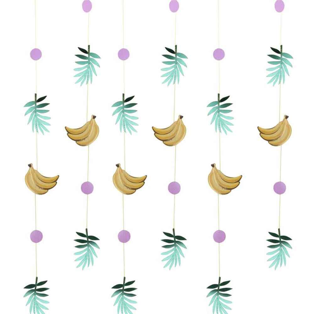 Tropisk Bananer og Palmeblader Backdrop