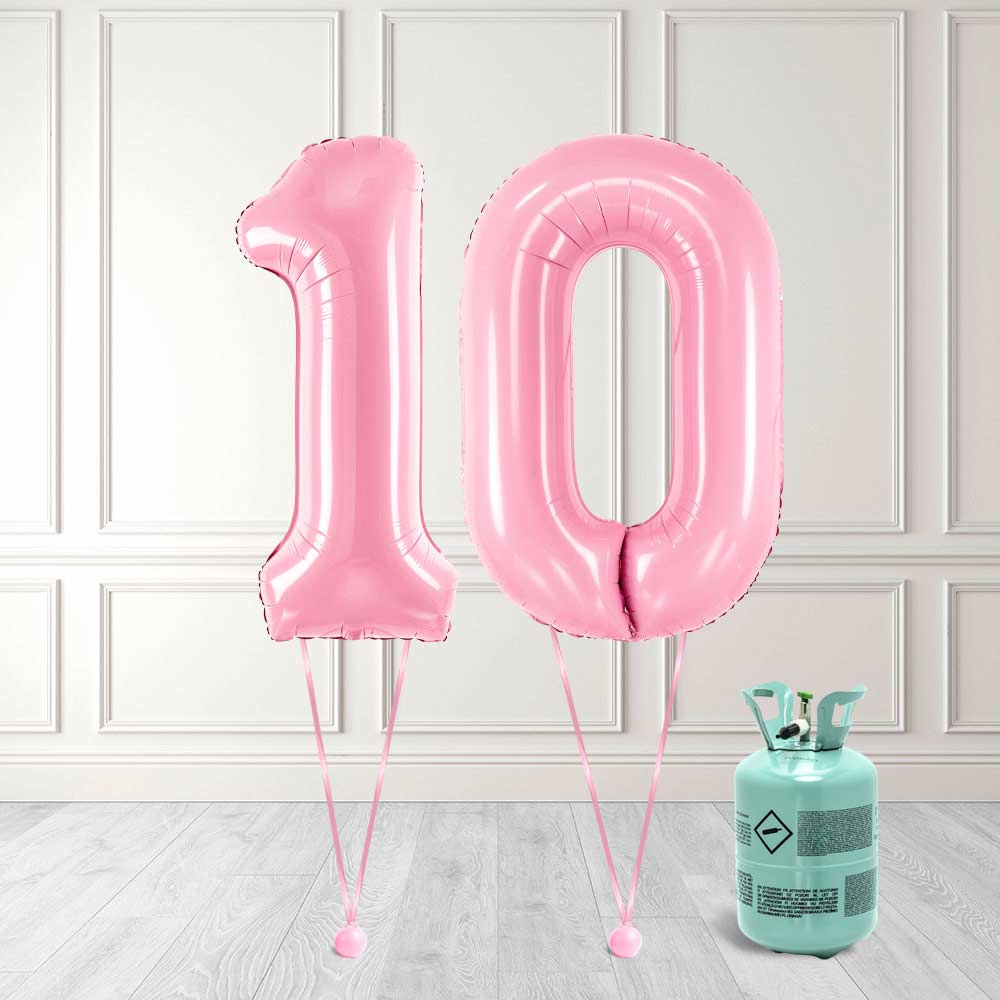 Tallballong Kit Baby Rosa med Helium - Velg ditt tall