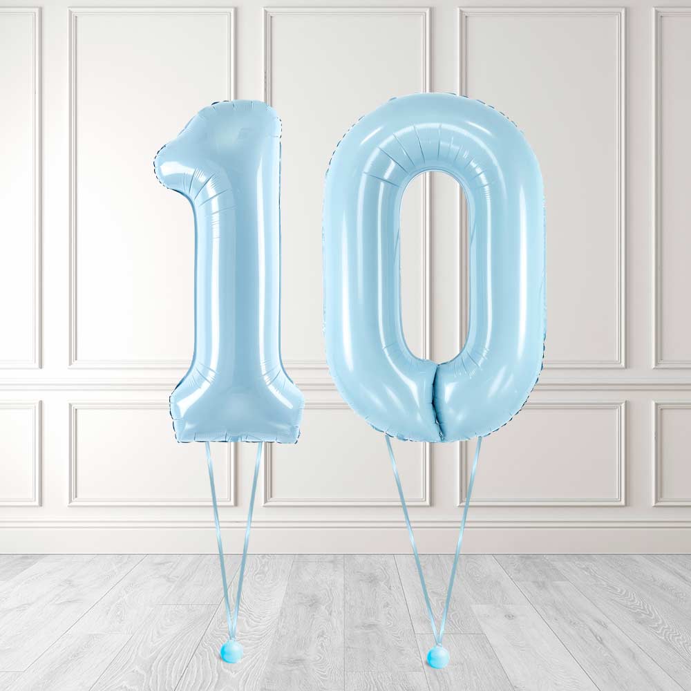 Tallballong Kit Baby Blå med Helium - Velg ditt tall