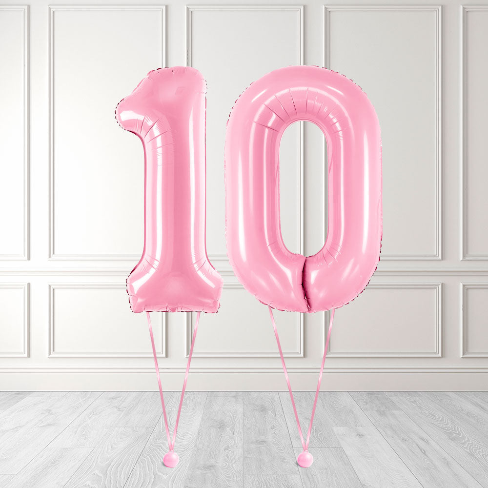 Tallballong Kit Baby Rosa med Helium - Velg ditt tall