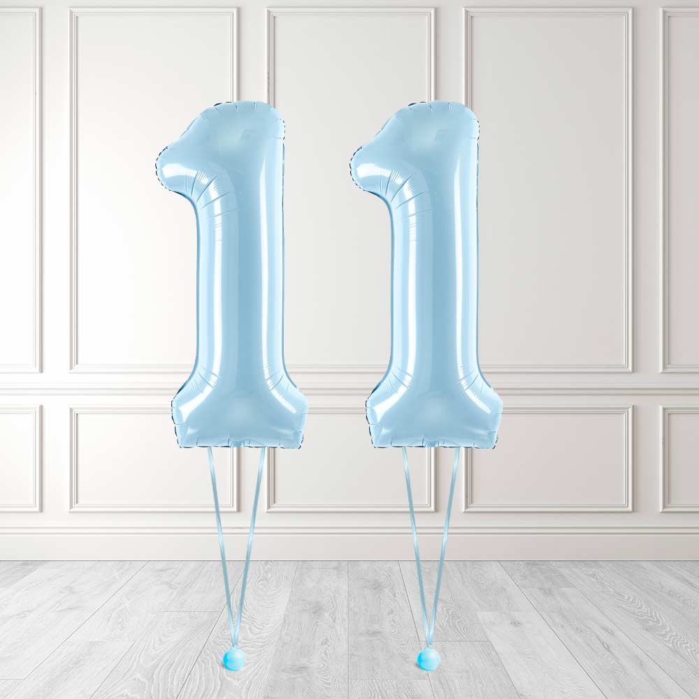 Tallballong Kit Baby Blå med Helium - Velg ditt tall