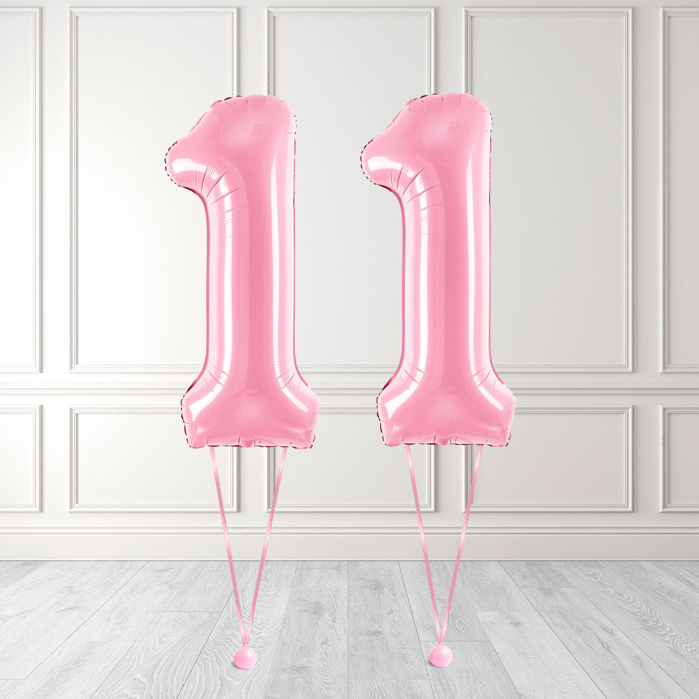 Tallballong Kit Baby Rosa med Helium - Velg ditt tall