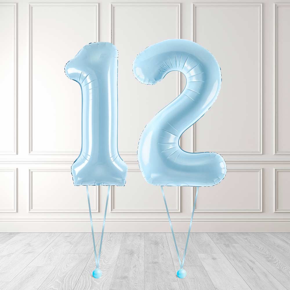 Tallballong Kit Baby Blå med Helium - Velg ditt tall