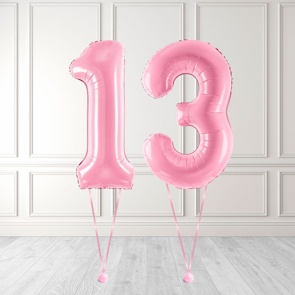 Tallballong Kit Baby Rosa med Helium - Velg ditt tall