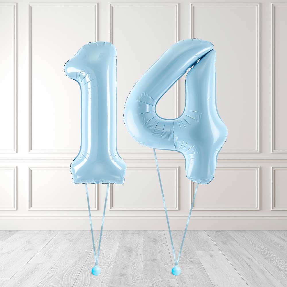 Tallballong Kit Baby Blå med Helium - Velg ditt tall