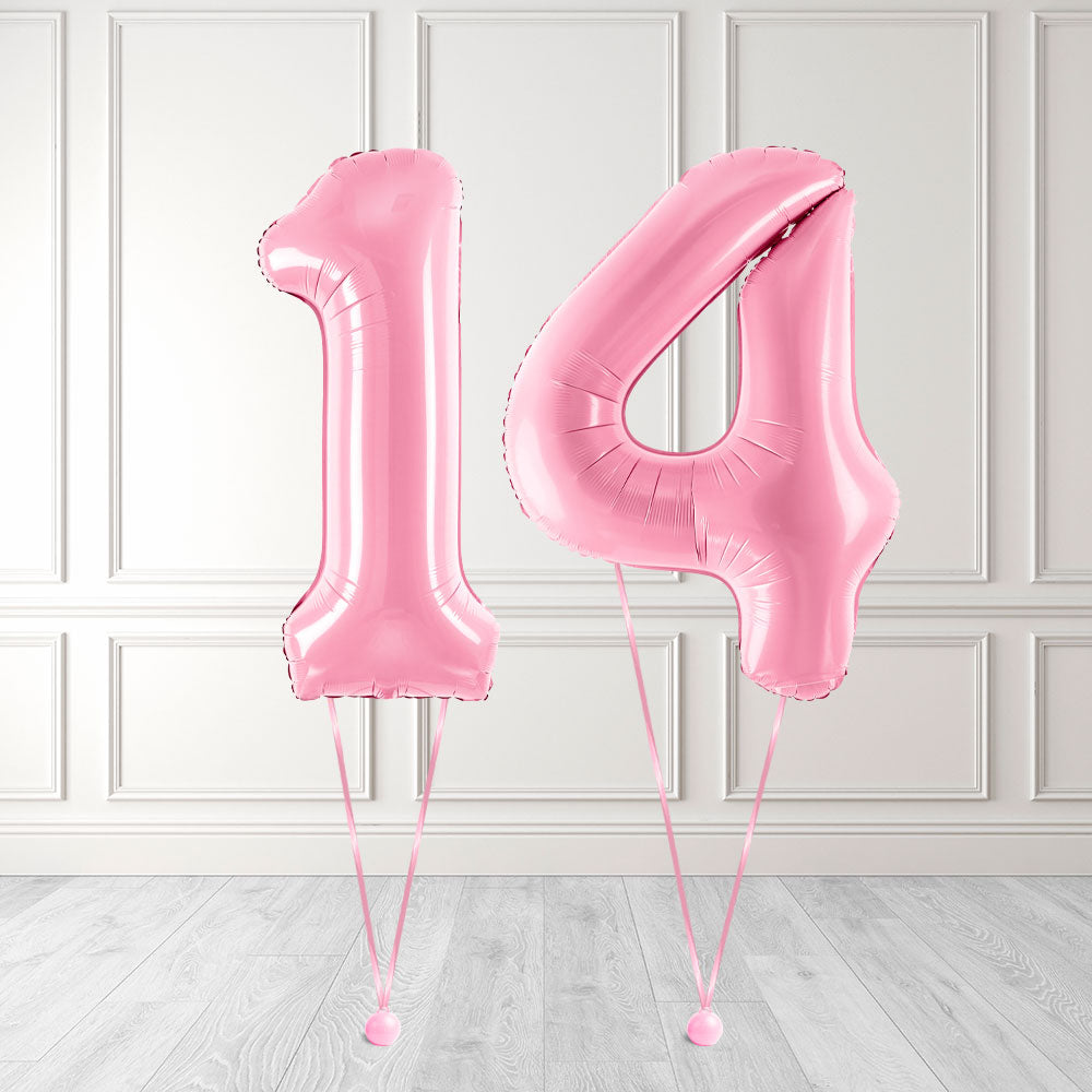 Tallballong Kit Baby Rosa med Helium - Velg ditt tall