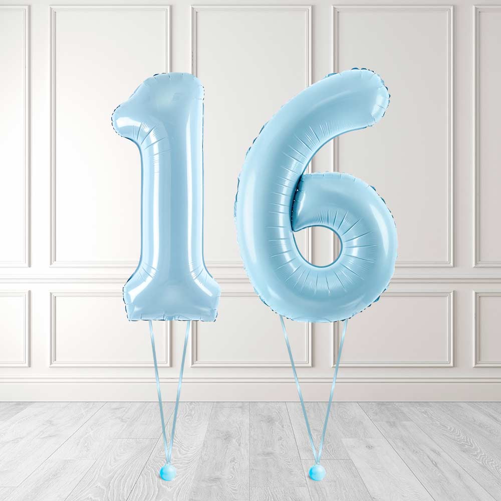 Tallballong Kit Baby Blå med Helium - Velg ditt tall