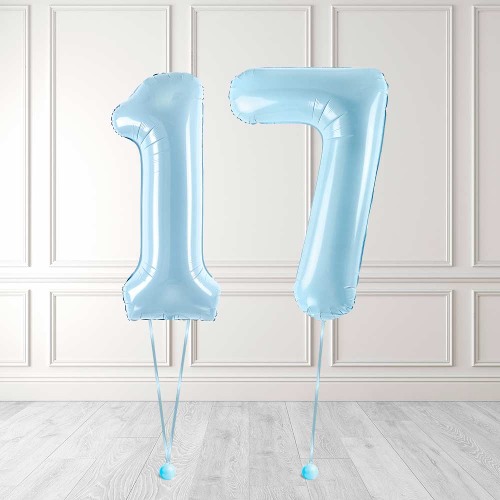 Tallballong Kit Baby Blå med Helium - Velg ditt tall