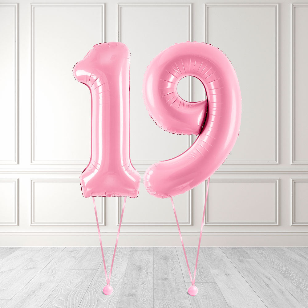Tallballong Kit Baby Rosa med Helium - Velg ditt tall