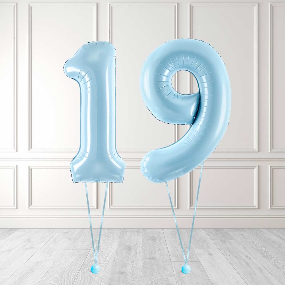 Tallballong Kit Baby Blå med Helium - Velg ditt tall