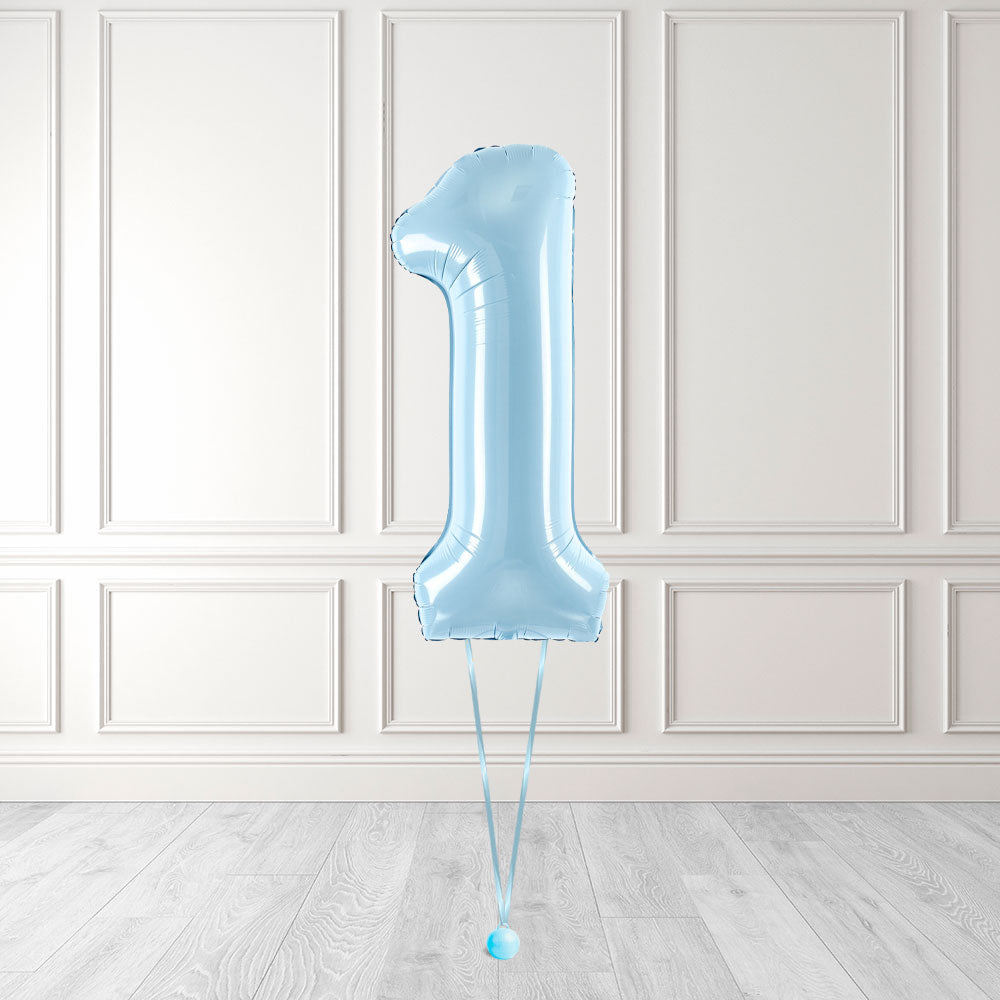 Tallballong Kit Baby Blå med Helium - Velg ditt tall