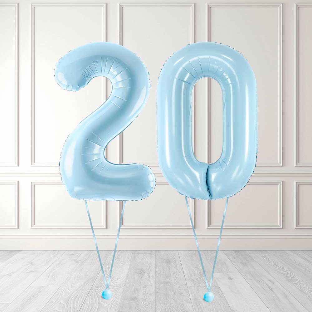 Tallballong Kit Baby Blå med Helium - Velg ditt tall