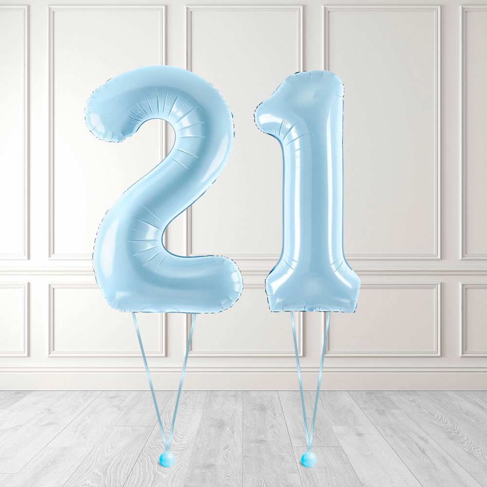 Tallballong Kit Baby Blå med Helium - Velg ditt tall