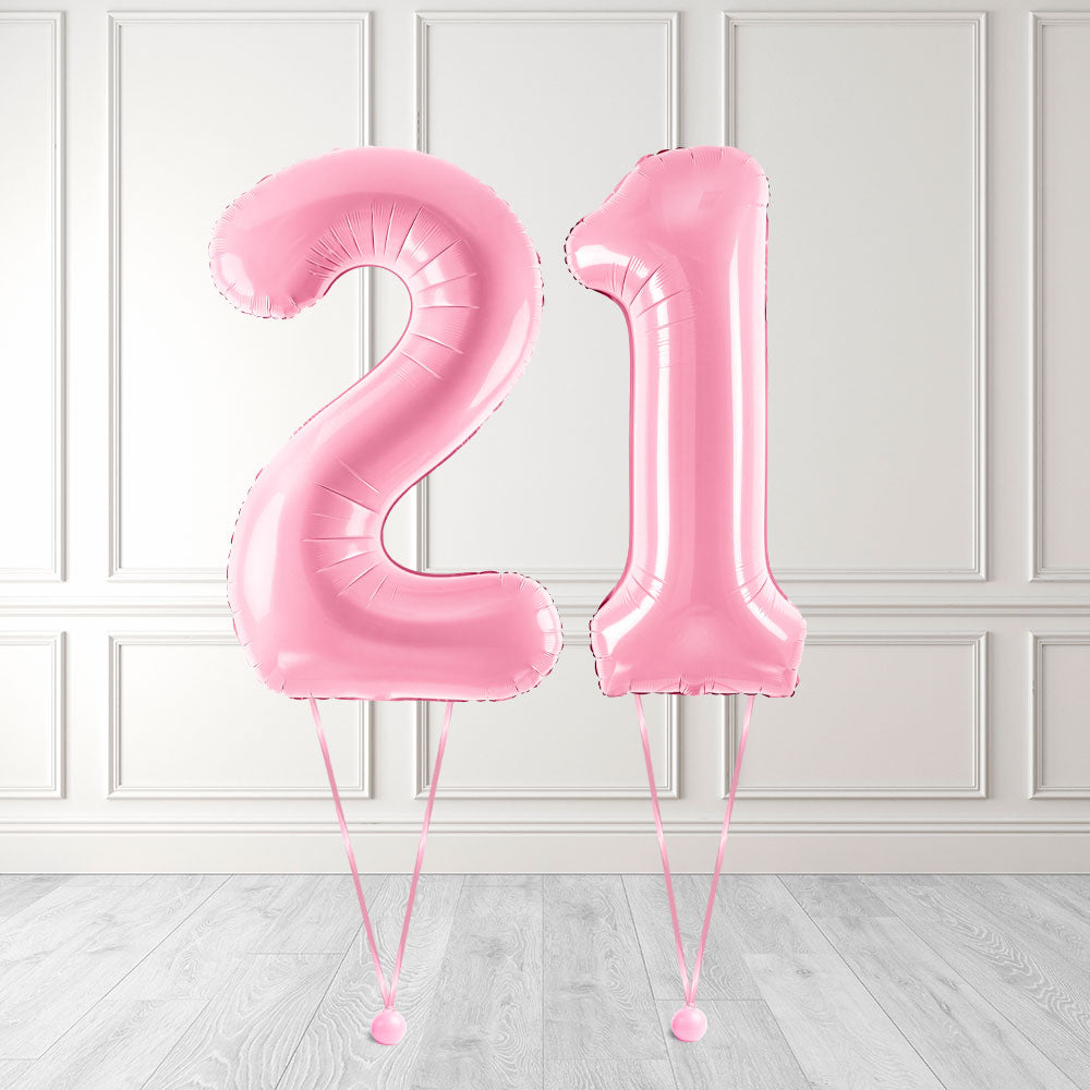 Tallballong Kit Baby Rosa med Helium - Velg ditt tall