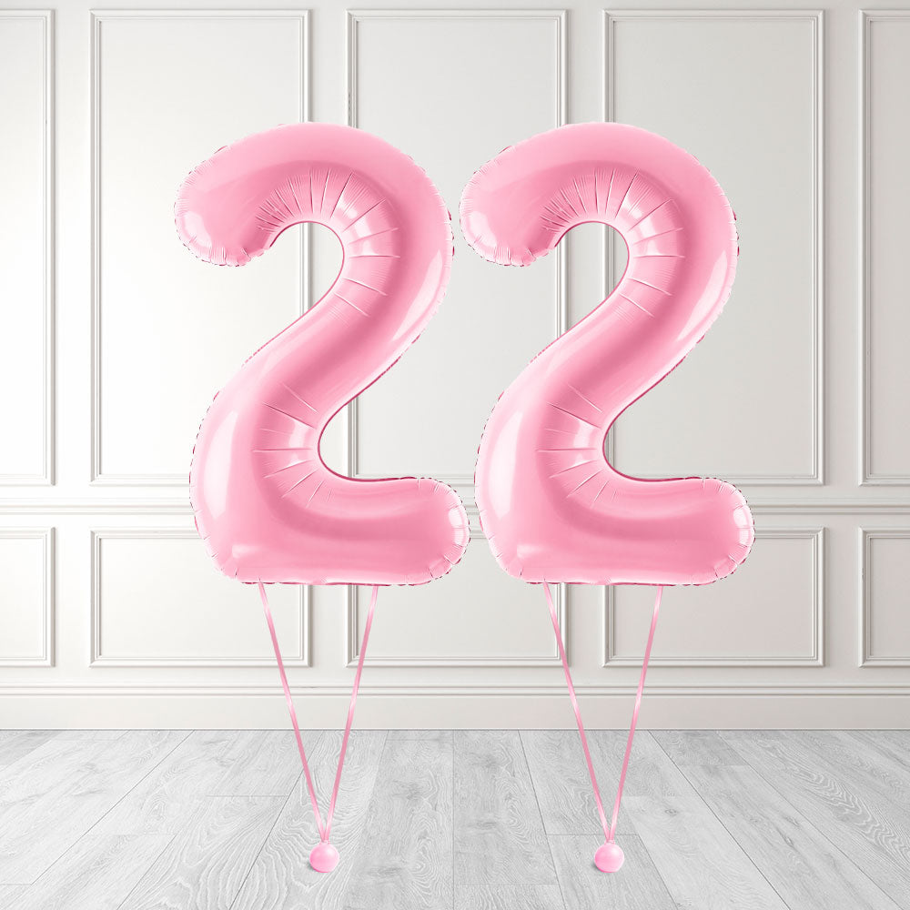 Tallballong Kit Baby Rosa med Helium - Velg ditt tall