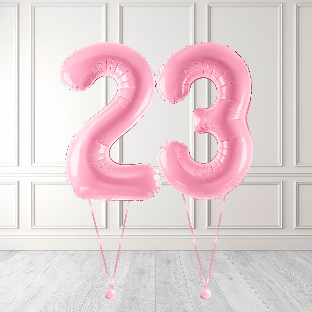 Tallballong Kit Baby Rosa med Helium - Velg ditt tall