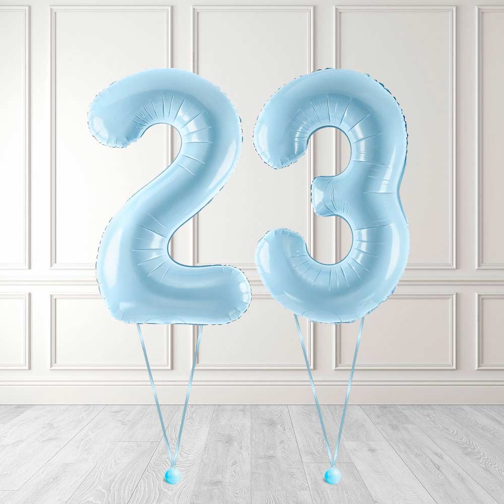 Tallballong Kit Baby Blå med Helium - Velg ditt tall