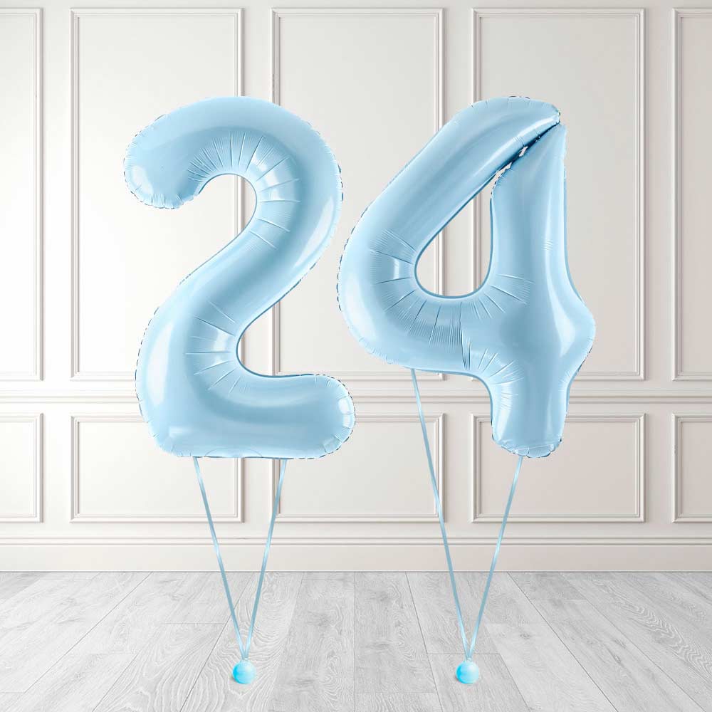 Tallballong Kit Baby Blå med Helium - Velg ditt tall