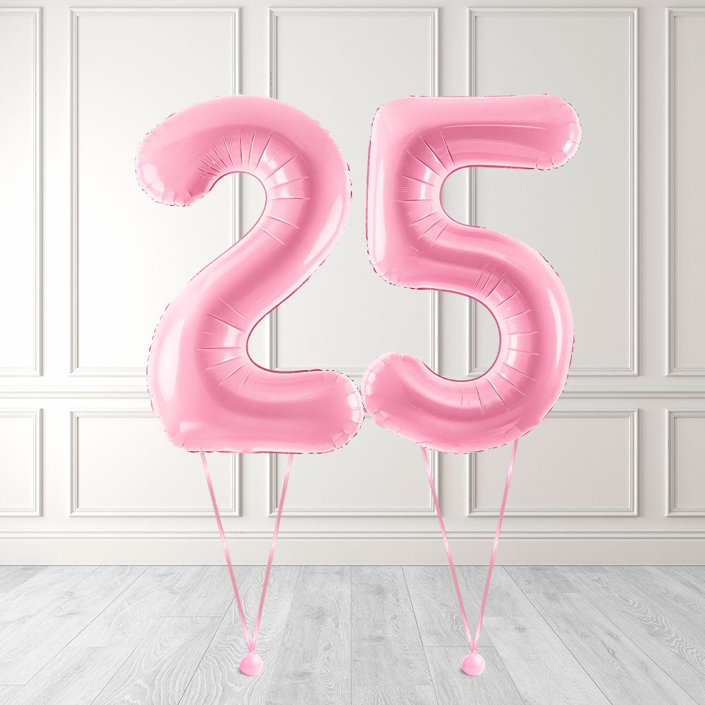 Tallballong Kit Baby Rosa med Helium - Velg ditt tall