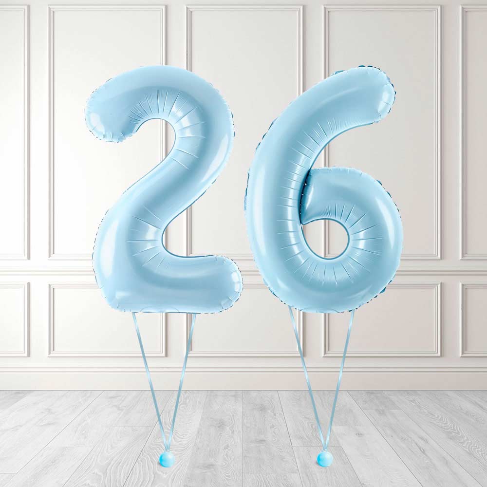 Tallballong Kit Baby Blå med Helium - Velg ditt tall