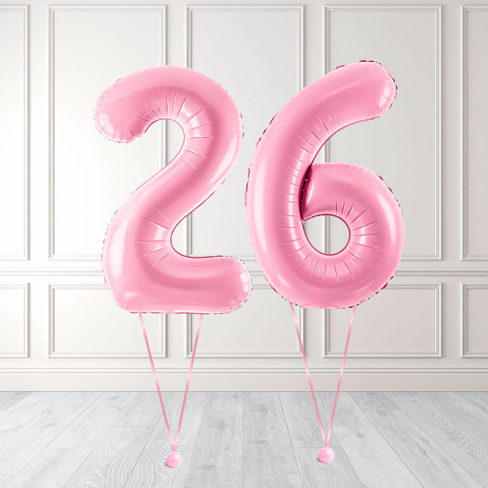 Tallballong Kit Baby Rosa med Helium - Velg ditt tall