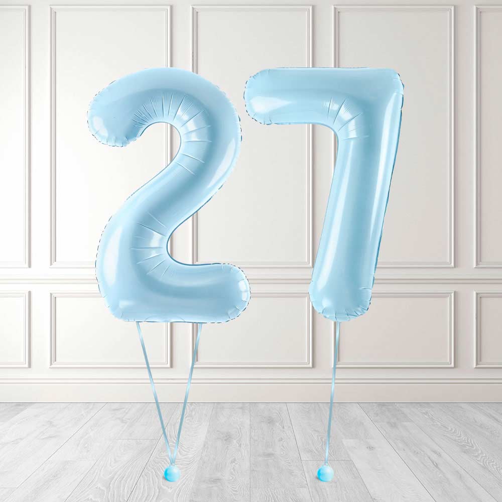 Tallballong Kit Baby Blå med Helium - Velg ditt tall