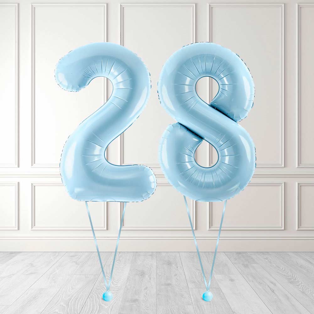 Tallballong Kit Baby Blå med Helium - Velg ditt tall