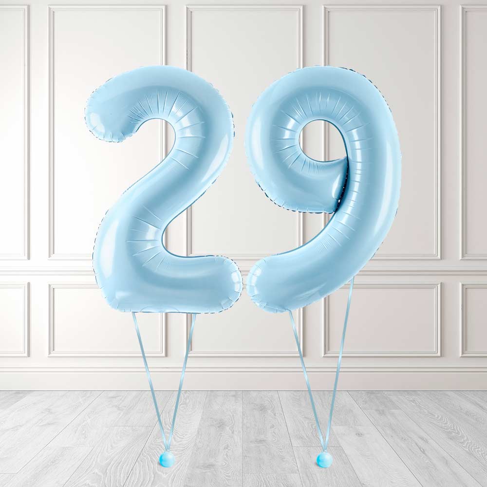 Tallballong Kit Baby Blå med Helium - Velg ditt tall