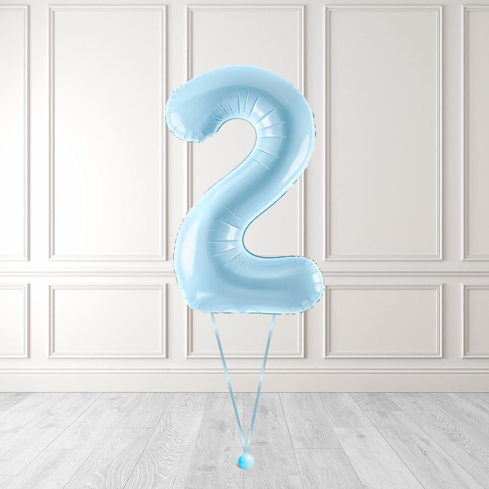 Tallballong Kit Baby Blå med Helium - Velg ditt tall