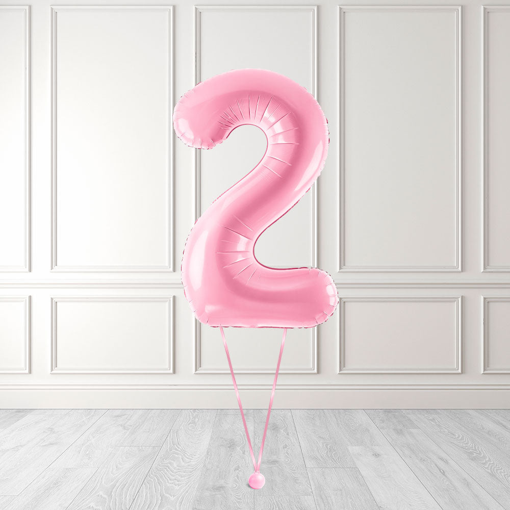 Tallballong Kit Baby Rosa med Helium - Velg ditt tall