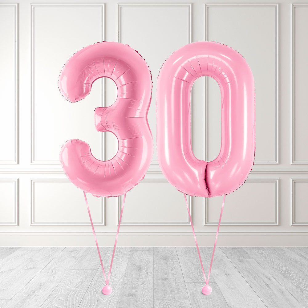 Tallballong Kit Baby Rosa med Helium - Velg ditt tall