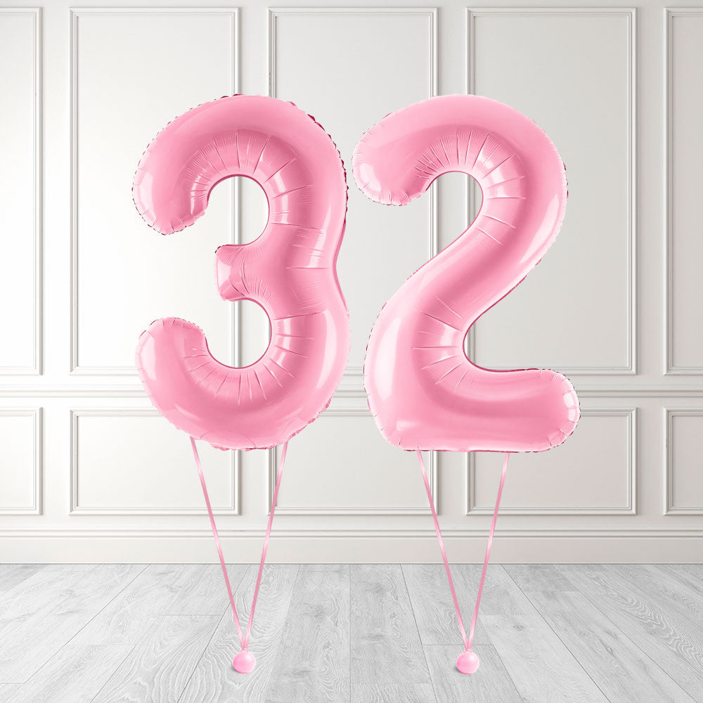 Tallballong Kit Baby Rosa med Helium - Velg ditt tall