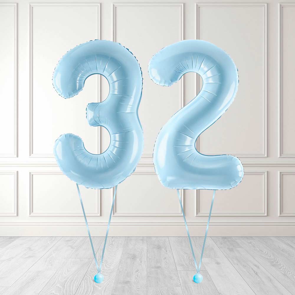 Tallballong Kit Baby Blå med Helium - Velg ditt tall